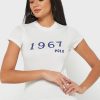 White Women’s Ralph Lauren Crew Neck Graphic T Shirts White Women’s Ralph Lauren Crew Neck Graphic T Shirts
