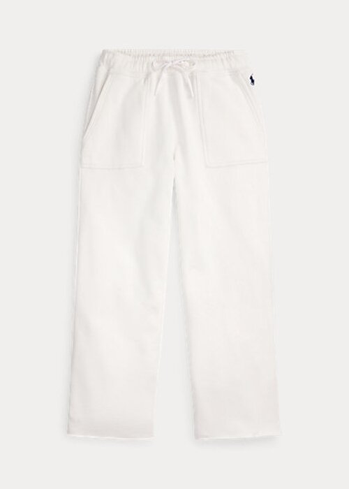 White Women’s Ralph Lauren Cutoff-Hem Fleece Sweatpants White Women’s Ralph Lauren Cutoff-Hem Fleece Sweatpants