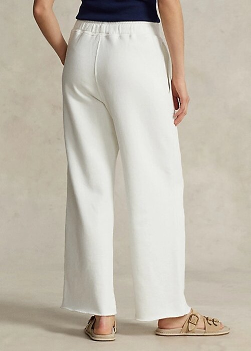White Women’s Ralph Lauren Cutoff-Hem Fleece Sweatpants White Women’s Ralph Lauren Cutoff-Hem Fleece Sweatpants