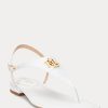 White Women’s Ralph Lauren Ellington Embossed Leather Sandals White Women’s Ralph Lauren Ellington Embossed Leather Sandals