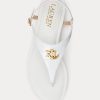 White Women’s Ralph Lauren Ellington Embossed Leather Sandals White Women’s Ralph Lauren Ellington Embossed Leather Sandals
