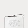White Women’s Ralph Lauren Eyelet-Embroidered Leather Small Handbag White Women’s Ralph Lauren Eyelet-Embroidered Leather Small Handbag