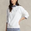 White Women’s Ralph Lauren Fleece Crewneck Pullover Sweatshirts White Women’s Ralph Lauren Fleece Crewneck Pullover Sweatshirts