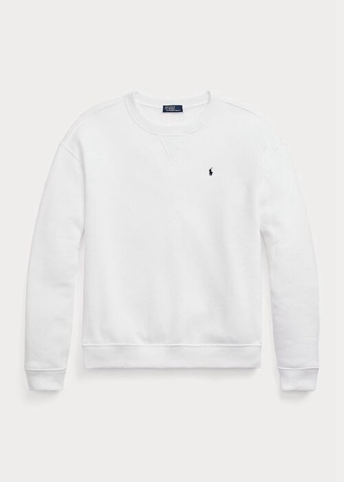 White Women’s Ralph Lauren Fleece Crewneck Pullover Sweatshirts White Women’s Ralph Lauren Fleece Crewneck Pullover Sweatshirts