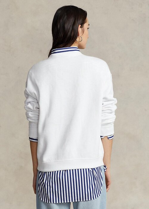White Women’s Ralph Lauren Fleece Crewneck Pullover Sweatshirts White Women’s Ralph Lauren Fleece Crewneck Pullover Sweatshirts