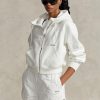 White Women’s Ralph Lauren Fleece Full-zip Dolman-sleeve Hoodie White Women’s Ralph Lauren Fleece Full-zip Dolman-sleeve Hoodie