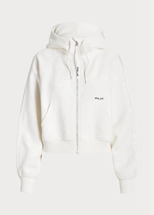 White Women’s Ralph Lauren Fleece Full-zip Dolman-sleeve Hoodie White Women’s Ralph Lauren Fleece Full-zip Dolman-sleeve Hoodie