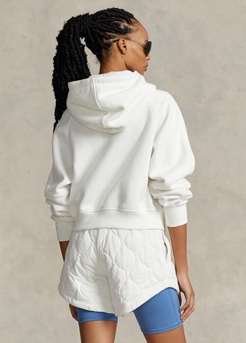 White Women’s Ralph Lauren Fleece Full-zip Dolman-sleeve Hoodie White Women’s Ralph Lauren Fleece Full-zip Dolman-sleeve Hoodie