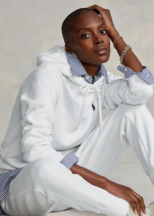 White Women’s Ralph Lauren Fleece Pullover Hoodie White Women’s Ralph Lauren Fleece Pullover Hoodie