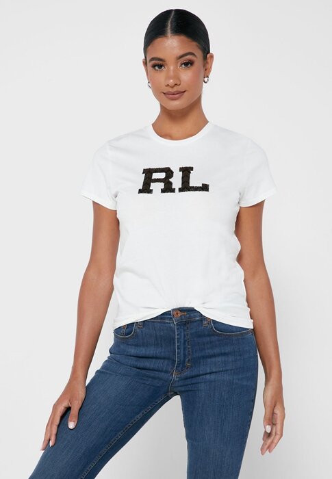 White Women’s Ralph Lauren Graphic Crew Neck T Shirts White Women’s Ralph Lauren Graphic Crew Neck T Shirts