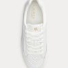 White Women’s Ralph Lauren Hailey Perforated Leather Sneakers White Women’s Ralph Lauren Hailey Perforated Leather Sneakers