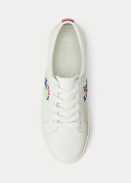 White Women’s Ralph Lauren Janson III Nappa Leather Sneakers White Women’s Ralph Lauren Janson III Nappa Leather Sneakers