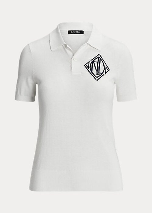 White Women’s Ralph Lauren Jersey Polo Shirts White Women’s Ralph Lauren Jersey Polo Shirts