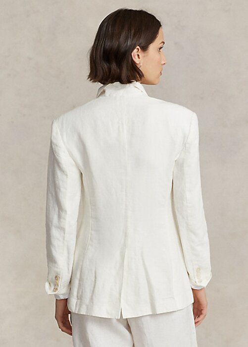 White Women’s Ralph Lauren Linen Blazers White Women’s Ralph Lauren Linen Blazers