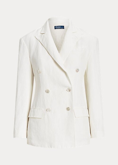 White Women’s Ralph Lauren Linen Blazers White Women’s Ralph Lauren Linen Blazers