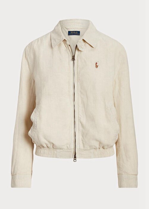 White Women’s Ralph Lauren Linen Windbreaker White Women’s Ralph Lauren Linen Windbreaker