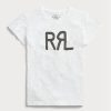 White Women’s Ralph Lauren Logo Cotton Jersey T Shirts White Women’s Ralph Lauren Logo Cotton Jersey T Shirts