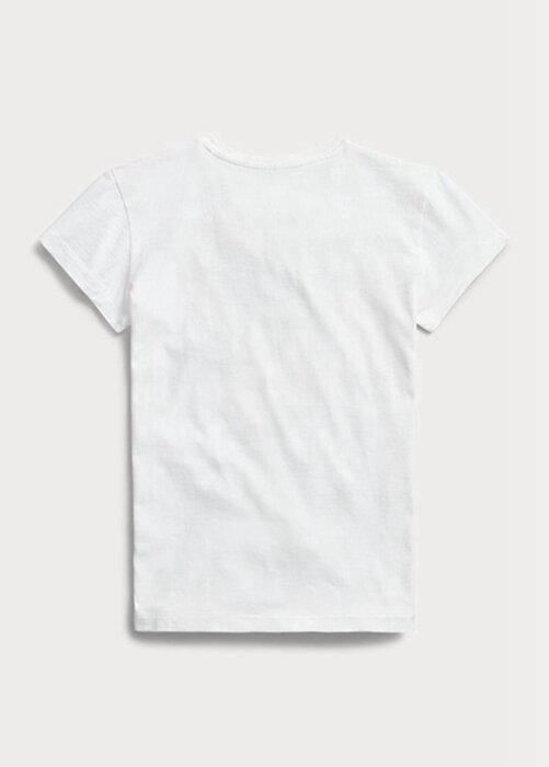 White Women’s Ralph Lauren Logo Cotton Jersey T Shirts White Women’s Ralph Lauren Logo Cotton Jersey T Shirts