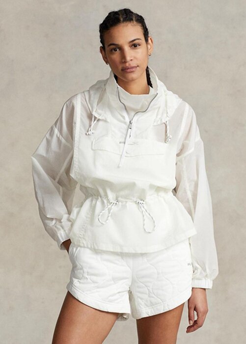 White Women’s Ralph Lauren Packable Translucent Ripstop Windbreaker White Women’s Ralph Lauren Packable Translucent Ripstop Windbreaker