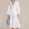 White Women’s Ralph Lauren Pleated-Hem Drawstring A-Line Skirts White Women’s Ralph Lauren Pleated-Hem Drawstring A-Line Skirts