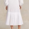 White Women’s Ralph Lauren Pleated-Hem Drawstring A-Line Skirts White Women’s Ralph Lauren Pleated-Hem Drawstring A-Line Skirts