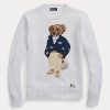 White Women’s Ralph Lauren Polo Bear Cotton-Blend Sweaters White Women’s Ralph Lauren Polo Bear Cotton-Blend Sweaters
