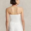 White Women’s Ralph Lauren Rib-Knit Corset Tube Tops White Women’s Ralph Lauren Rib-Knit Corset Tube Tops