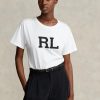 White Women’s Ralph Lauren Rl Logo Jersey T Shirts White Women’s Ralph Lauren Rl Logo Jersey T Shirts