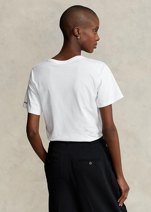 White Women’s Ralph Lauren Rl Logo Jersey T Shirts White Women’s Ralph Lauren Rl Logo Jersey T Shirts