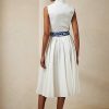 White Women’s Ralph Lauren Roald Pleated Linen Sleeveless Day Dress White Women’s Ralph Lauren Roald Pleated Linen Sleeveless Day Dress