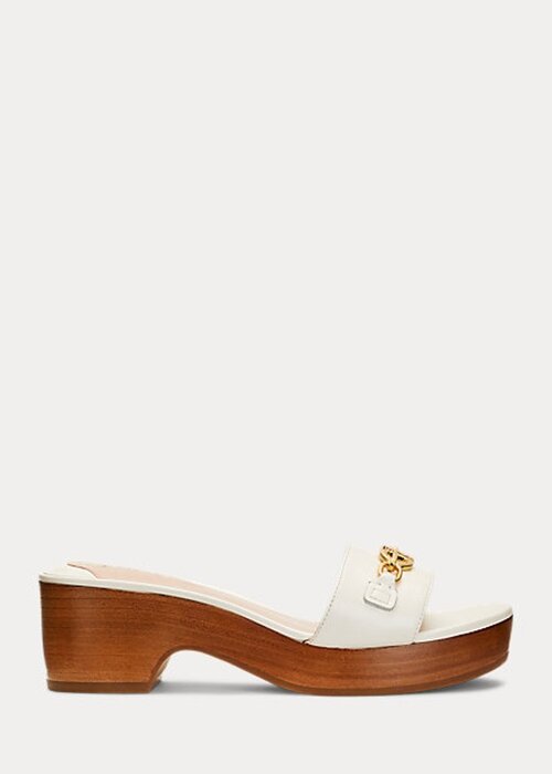 White Women’s Ralph Lauren Roxanne Nappa Leather Sandals White Women’s Ralph Lauren Roxanne Nappa Leather Sandals