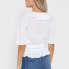 White Women’s Ralph Lauren Ruffle Detail Tops White Women’s Ralph Lauren Ruffle Detail Tops