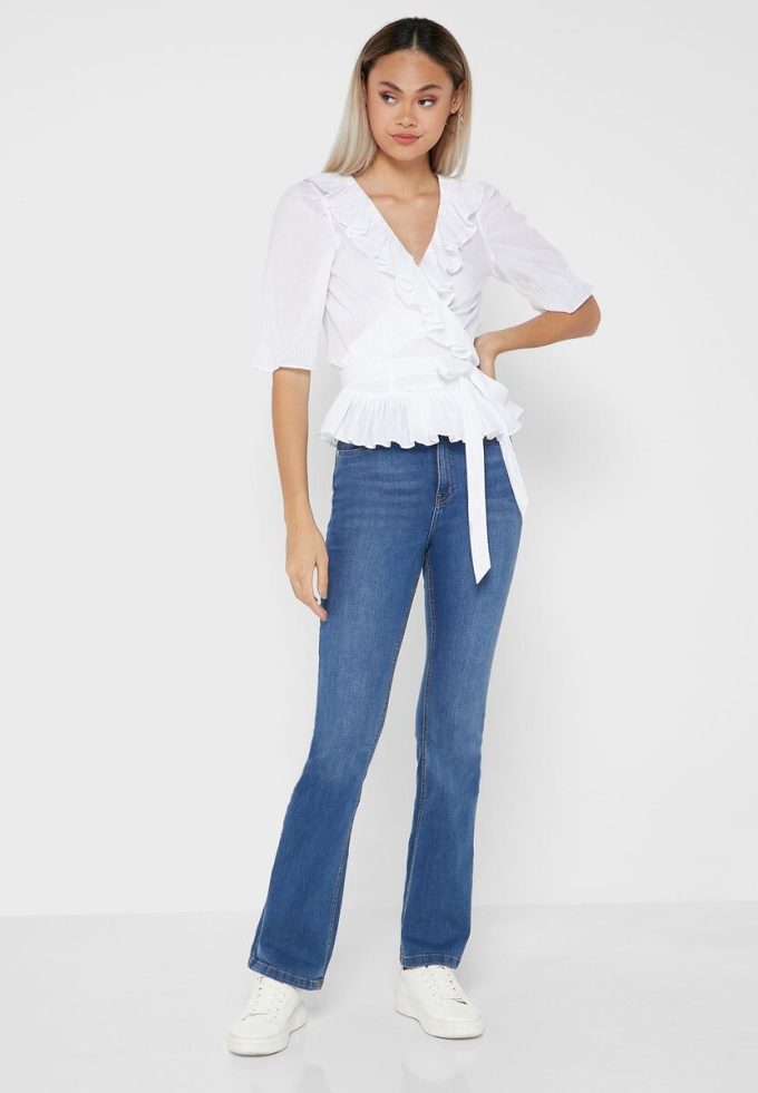 White Women’s Ralph Lauren Ruffle Detail Tops White Women’s Ralph Lauren Ruffle Detail Tops