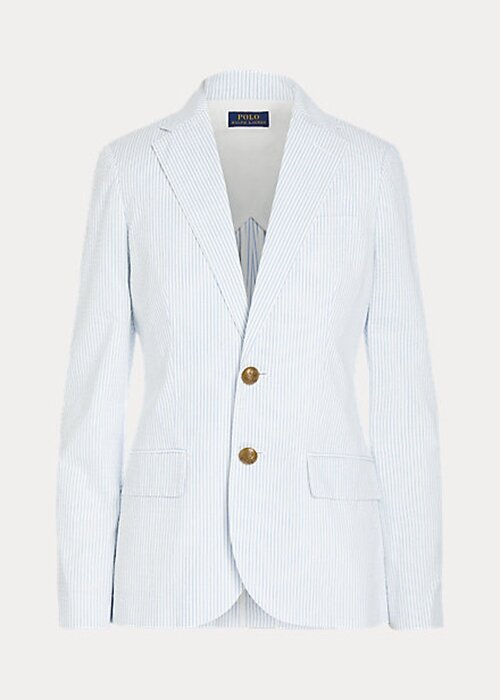 White Women’s Ralph Lauren Seersucker Blazers White Women’s Ralph Lauren Seersucker Blazers