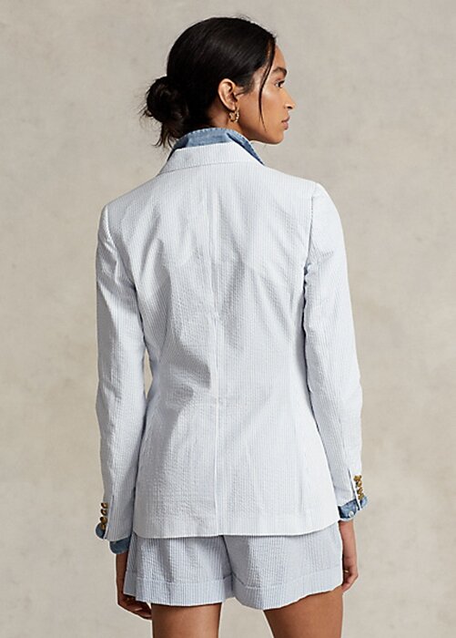 White Women’s Ralph Lauren Seersucker Blazers White Women’s Ralph Lauren Seersucker Blazers
