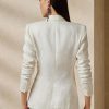 White Women’s Ralph Lauren Skye Linen Canvas Blazers White Women’s Ralph Lauren Skye Linen Canvas Blazers