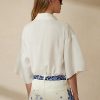 White Women’s Ralph Lauren Soloman Linen Blouse Shirts White Women’s Ralph Lauren Soloman Linen Blouse Shirts
