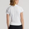 White Women’s Ralph Lauren Tailored Fit Piqué Polo Shirts White Women’s Ralph Lauren Tailored Fit Piqué Polo Shirts