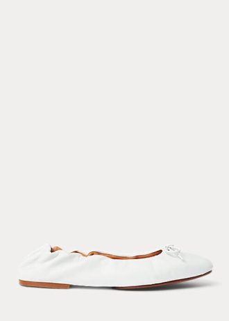 White Women’s Ralph Lauren The Pony Ballet Flat Shoes White Women’s Ralph Lauren The Pony Ballet Flat Shoes