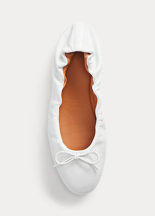 White Women’s Ralph Lauren The Pony Ballet Flat Shoes White Women’s Ralph Lauren The Pony Ballet Flat Shoes
