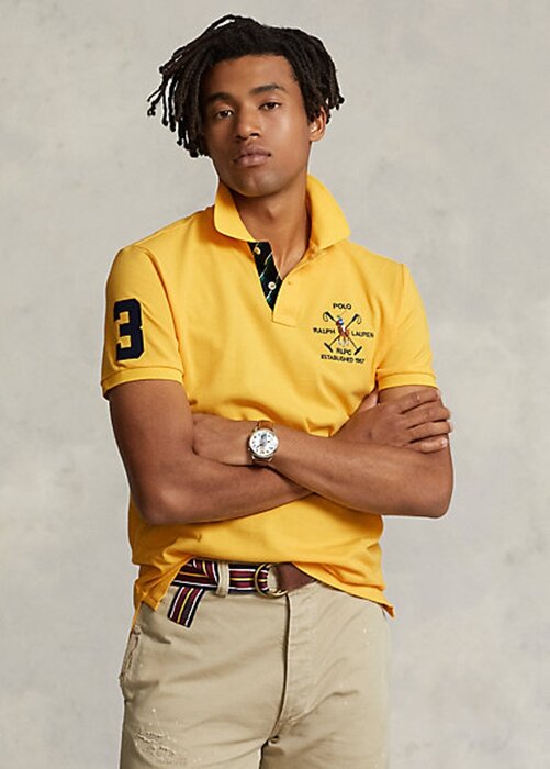 Yellow Men’s Ralph Lauren Classic Fit Crest Mesh Polo Shirts Yellow Men’s Ralph Lauren Classic Fit Crest Mesh Polo Shirts