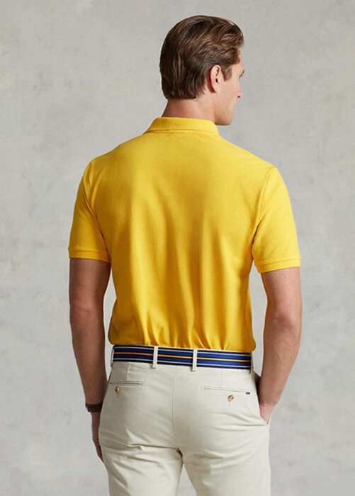 Yellow Men’s Ralph Lauren Custom Slim Fit Mesh Polo Shirts Yellow Men’s Ralph Lauren Custom Slim Fit Mesh Polo Shirts
