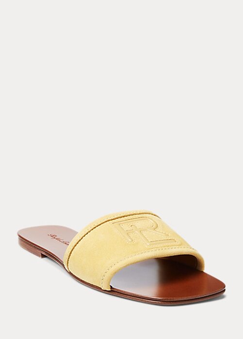 Yellow Women’s Ralph Lauren Andela Calf-Suede Sandals Yellow Women’s Ralph Lauren Andela Calf-Suede Sandals