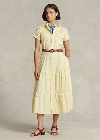 Yellow Women’s Ralph Lauren Belted Tiered Dress